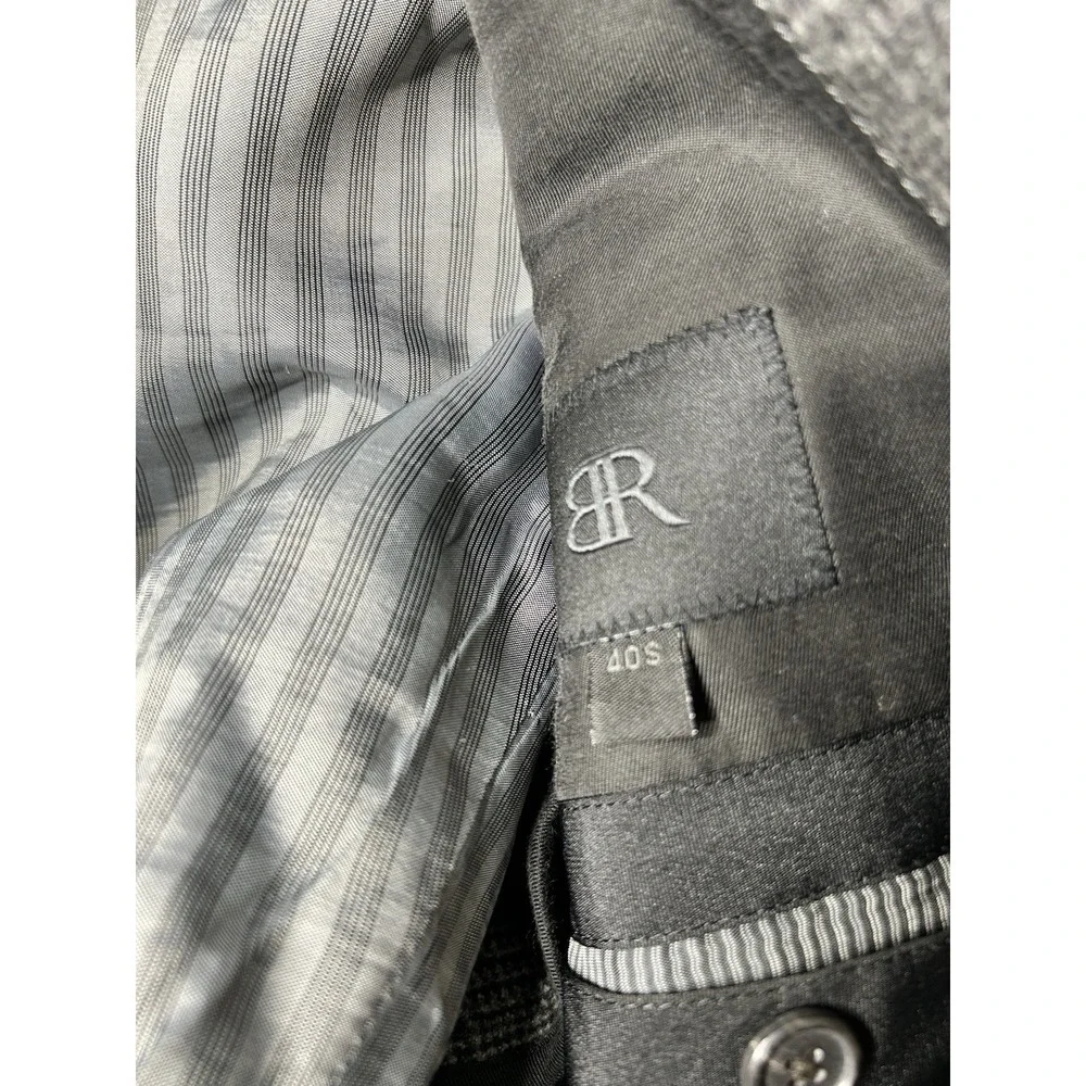 Banana Republic 40S Vitale Barberis Super 100s Wool Plaid‎ Gray Jacket Blazer